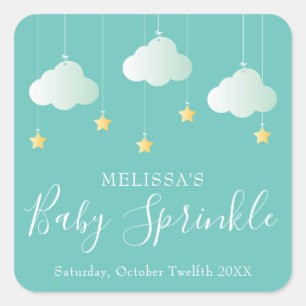 Sticker Carré Baby shower Twinkle sprinkle petite étoile