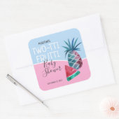 Sticker Carré Baby shower Twins Frutti à deux tti (Enveloppe)