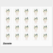 Sticker Carré Baby shower Wolf Woodland (Feuille)