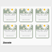 Sticker Carré Baby's first Library Baby Shower  (Feuille)