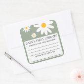 Sticker Carré Baby's first Library Baby Shower  (Enveloppe)