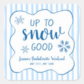 Sticker Carré Bachelorette À Neige D'Hiver Jusqu'À La Neige (Devant)