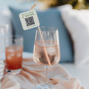 Sticker Carré Bachelorette Jaune Vintage rétro