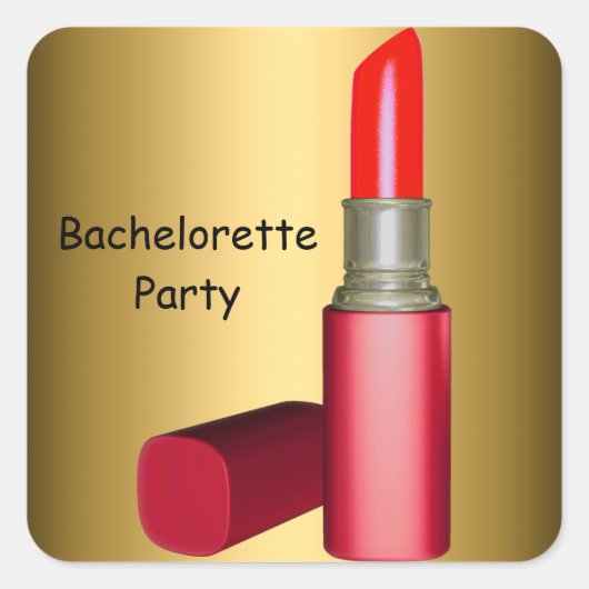 Sticker Carré Bachelorette mariage LipStick Party Bachelorette (Devant)