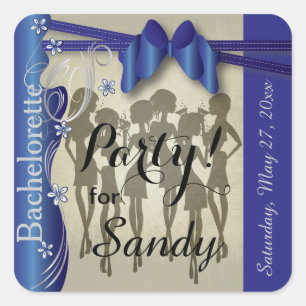 Sticker Carré Bachelorette ou Anniversaire Diva Girls - Sapphire