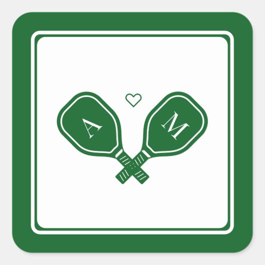 Sticker Carré Bachelorette Pickleball (Devant)