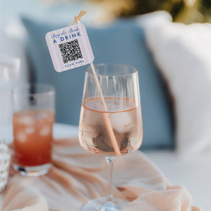 Sticker Carré Bachelorette rose Vintage rétro moderne Code QR
