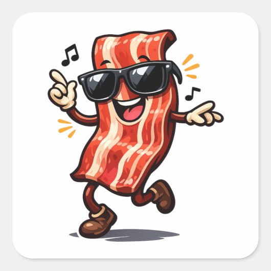 Sticker Carré Bacon dansant (Devant)