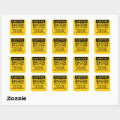 Sticker Carré Bacon de mise en garde (Feuille)