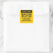 Sticker Carré Bacon de mise en garde (Sac)
