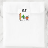 Sticker Carré Bacon drôle, laitue et caricature tomate (Sac)