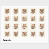 Sticker Carré Bad Attitude Chat Mugshot - Drôle Feline Design (Feuille)