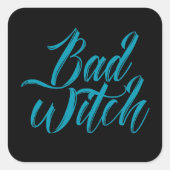 Sticker Carré BAD WITCH drôle halloween (Devant)