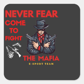Sticker Carré Badass Mafia E-Sport Team Gaming Mascot T-Shirt