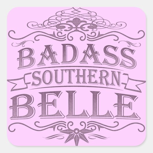 Sticker Carré Badass Southern Belle (Devant)