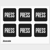 Sticker Carré Badge d'identification de presse indépendant (Feuille)