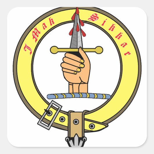 Sticker Carré Badge du clan Kirkpatrick Kilpatrick (Devant)