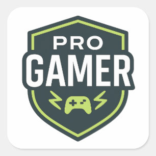Sticker Carré Badge PRO GAMER Shield