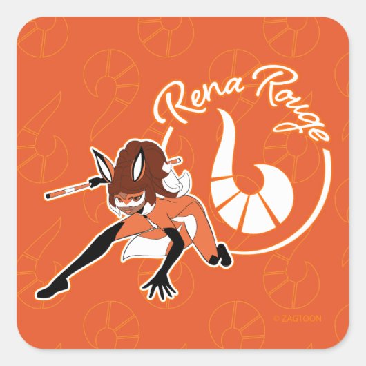 Sticker Carré Badge Rena Rouge (Devant)