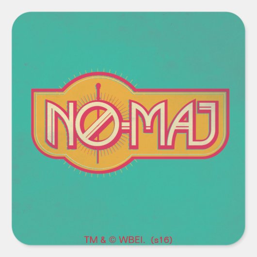 Sticker Carré Badge rouge et jaune NO-MAJ™ (Devant)