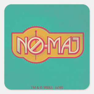 Sticker Carré Badge rouge et jaune NO-MAJ™