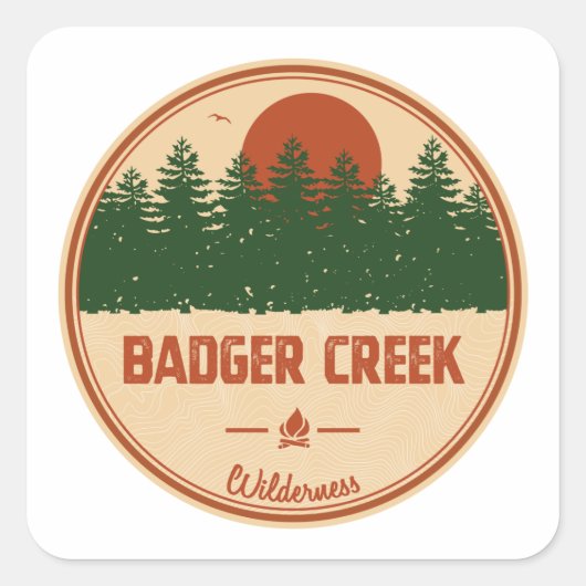 Sticker Carré Badger Creek Wilderness Oregon (Devant)