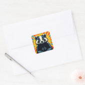 Sticker Carré Badger d'art Pop Cute (Enveloppe)