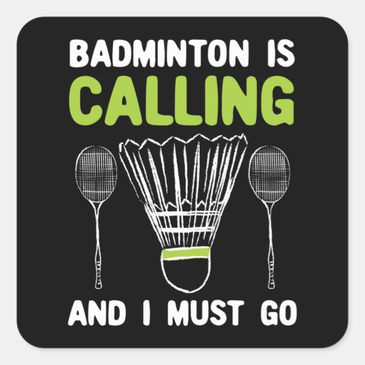 Sticker Carré Badminton - Badminton (Devant)
