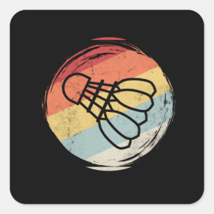 Sticker Carré Badminton Ball Vintage