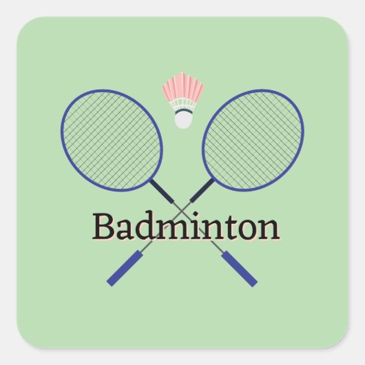 Sticker Carré Badminton Design (Devant)