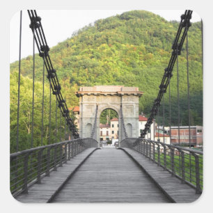 Sticker Carré Bagni di Lucca, Toscane, Italie - Un vieux pont