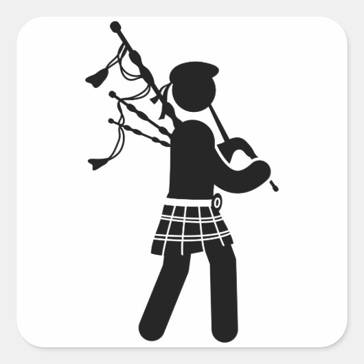 Sticker Carré Bagpiper (Devant)
