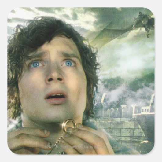 Sticker Carré Bague de retenue FRODO™ effrayée (Devant)