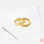 Sticker Carré Bagues mariages (Enveloppe)