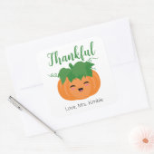 Sticker Carré Baguette cadeau Citrouille Thanksgiving & Étiquett (Enveloppe)