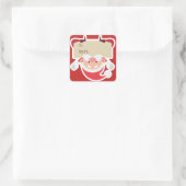 Sticker Carré Baguette cadeau de Noël de Père Noël (Sac)