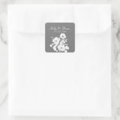 Sticker Carré Baguette de Carré Mariage gris et blanc (Sac)