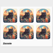 Sticker Carré Baguette de chat noir (Feuille)