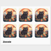 Sticker Carré Baguette de chat noir (Feuille)