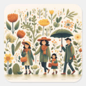 Sticker Carré Baguette de jardin (Devant)