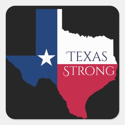 Sticker Carré Baguette de l'ouragan Harvey Texas Strong State & (Devant)