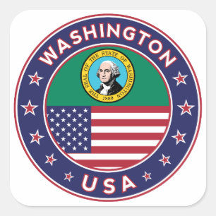 Sticker Carré Baguette de Washington, étagère téléphonique, sac