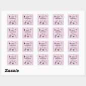 Sticker Carré Baguette d'halloween Whimsical, rose heureux (Feuille)