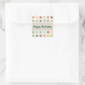Sticker Carré Baguette Pois d'anniversaire heureuse (Sac)