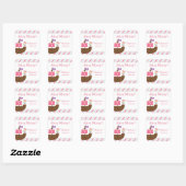 Sticker Carré Baguettes de fête d'anniversaire de fille rose mig (Feuille)