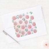 Sticker Carré Baguettes de fleurs roses (Enveloppe)