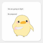 Sticker Carré Baguettes jaunes mignonnes (Devant)