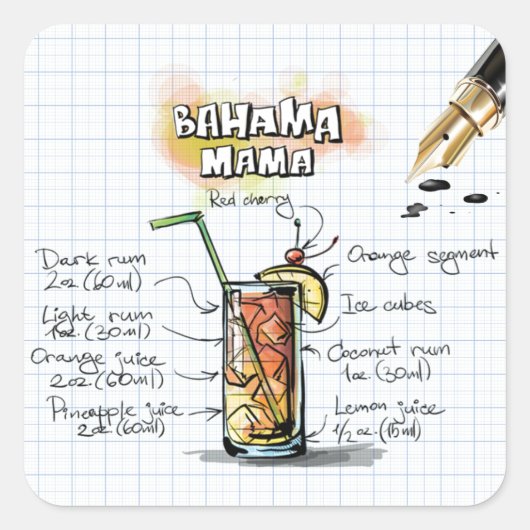 Sticker Carré Bahama Mama (Devant)