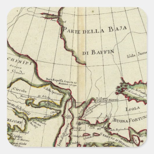 Sticker Carré Baie de Baffin Océan Atlantique Nord (Devant)