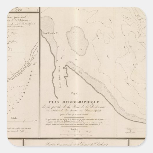 Sticker Carré Baie du Delaware (Devant)